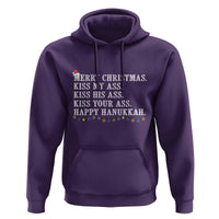 Funny Merry Christmas Kiss My His Your Ass Happy Hanukkah Hoodie