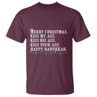 Funny Merry Christmas Kiss My His Your Ass Happy Hanukkah T Shirt - Wonder Print Shop