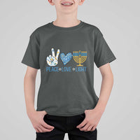 Hanukkah T Shirt For Kid Peace Love Light Chanukah Jewish David Star - Wonder Print Shop