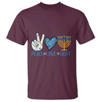 Hanukkah T Shirt Peace Love Light Chanukah Jewish David Star - Wonder Print Shop
