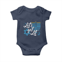 Funny Hanukkah Baby Onesie Let's Get Lit Menorah David Star