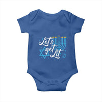 Funny Hanukkah Baby Onesie Let's Get Lit Menorah David Star