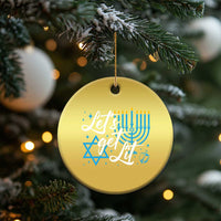 Funny Hanukkah Christmas Ornament Let's Get Lit Menorah David Star - Wonder Print Shop