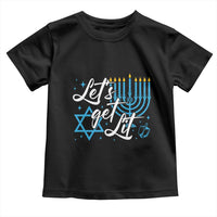 Funny Hanukkah Toddler T Shirt Let's Get Lit Menorah David Star
