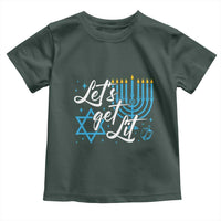 Funny Hanukkah Toddler T Shirt Let's Get Lit Menorah David Star