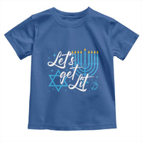 Funny Hanukkah Toddler T Shirt Let's Get Lit Menorah David Star