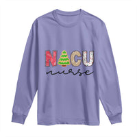 Funny NICU Labor Delivery Nurse Christmas Christmas Tree Long Sleeve Shirt
