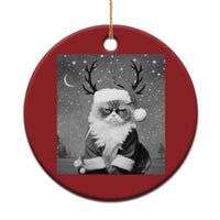 Funny Xmas Santa Grumpy Cat Christmas Ornament - Wonder Print Shop