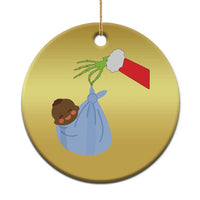 Funny NICU Labor Delivery Nurse Xmas Santa Black Baby Christmas Ornament - Wonder Print Shop