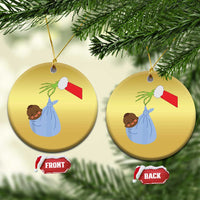 Funny NICU Labor Delivery Nurse Xmas Santa Black Baby Christmas Ornament - Wonder Print Shop