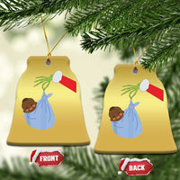 Funny NICU Labor Delivery Nurse Xmas Santa Black Baby Christmas Ornament - Wonder Print Shop