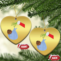 Funny NICU Labor Delivery Nurse Xmas Santa Black Baby Christmas Ornament - Wonder Print Shop