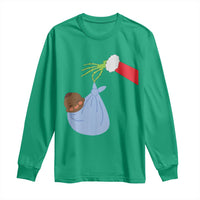 Funny NICU Labor Delivery Nurse Christmas Santa Black Baby Long Sleeve Shirt