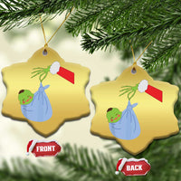 Funny NICU Labor Delivery Nurse Xmas Santa Green Baby Christmas Ornament - Wonder Print Shop