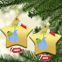 Funny NICU Labor Delivery Nurse Xmas Santa Green Baby Christmas Ornament - Wonder Print Shop