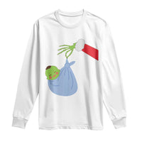 Funny NICU Labor Delivery Nurse Christmas Santa Green Baby Long Sleeve Shirt