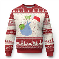 Funny NICU Labor Delivery Nurse Xmas Santa Green Baby Ugly Christmas Sweater - Wonder Print Shop