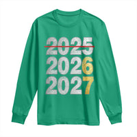 Funny 67 New Year Long Sleeve Shirt Happy New Year 2026 2027 Six Seven Meme Faux Glitter Effect Printed - Wonder Print Shop