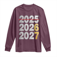 Funny 67 New Year Long Sleeve Shirt Happy New Year 2026 2027 Six Seven Meme Faux Glitter Effect Printed - Wonder Print Shop