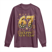 Funny 67 New Years Eve Long Sleeve Shirt Countdown New Year Party 2026 Six Seven Meme - Wonder Print Shop
