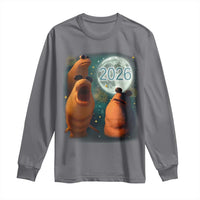 Funny Marcus The Worm New Year Long Sleeve Shirt Happy New Year 2026 Moon NYE Party - Wonder Print Shop