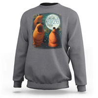 Funny Marcus The Worm New Year Sweatshirt Happy New Year 2026 Moon NYE Party - Wonder Print Shop