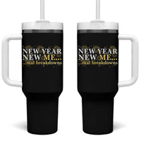 New Year New Me Mental Breakdowns Tumbler With Handle Funny New Year Party Fireworks - Wonder Print Shop