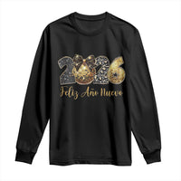 Spanish New Year 2026 Long Sleeve Shirt Feliz Ano Nuevo NYE Party Disco Ball - Wonder Print Shop
