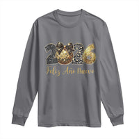 Spanish New Year 2026 Long Sleeve Shirt Feliz Ano Nuevo NYE Party Disco Ball - Wonder Print Shop
