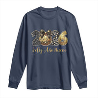 Spanish New Year 2026 Long Sleeve Shirt Feliz Ano Nuevo NYE Party Disco Ball - Wonder Print Shop