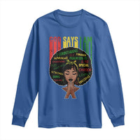 Proud Black African American Long Sleeve Shirt God Says I Am Black History Month Afro Girl