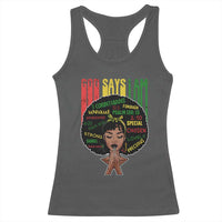 Proud Black African American Racerback Tank Top God Says I Am Black History Month Afro Girl