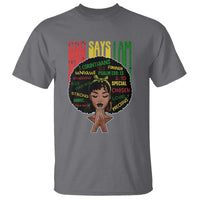 Proud Black African American T Shirt God Says I Am Black History Month Afro Girl
