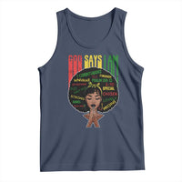 Proud Black African American Tank Top God Says I Am Black History Month Afro Girl