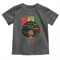Proud Black African American Toddler T Shirt God Says I Am Black History Month Afro Girl