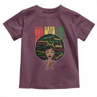 Proud Black African American Toddler T Shirt God Says I Am Black History Month Afro Girl