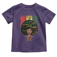 Proud Black African American Toddler T Shirt God Says I Am Black History Month Afro Girl