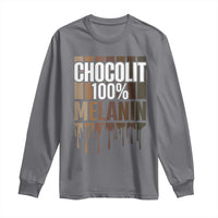 Funny Chocolit 100% Long Sleeve Shirt African American Melanin Black Pride