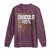 Funny Chocolit 100% Long Sleeve Shirt African American Melanin Black Pride