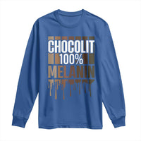 Funny Chocolit 100% Long Sleeve Shirt African American Melanin Black Pride