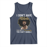 Proud Black African American Tank Top I Don't Have Attitude I've Got A Personality Glitter Print