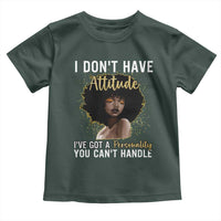 Proud Black African American Toddler T Shirt I Don't Have Attitude I've Got A Personality Glitter Print