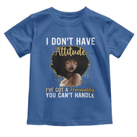 Proud Black African American Toddler T Shirt I Don't Have Attitude I've Got A Personality Glitter Print