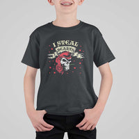 Funny Valentine's Day Pirate T Shirt For Kid I Steal Hearts Rose