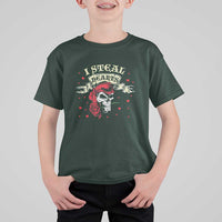 Funny Valentine's Day Pirate T Shirt For Kid I Steal Hearts Rose