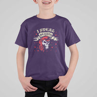 Funny Valentine's Day Pirate T Shirt For Kid I Steal Hearts Rose