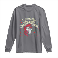 Funny Valentine's Day Pirate Long Sleeve Shirt I Steal Hearts Rose