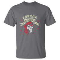 Funny Valentine's Day Pirate T Shirt I Steal Hearts Rose