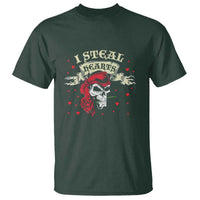 Funny Valentine's Day Pirate T Shirt I Steal Hearts Rose