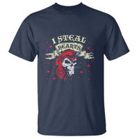 Funny Valentine's Day Pirate T Shirt I Steal Hearts Rose